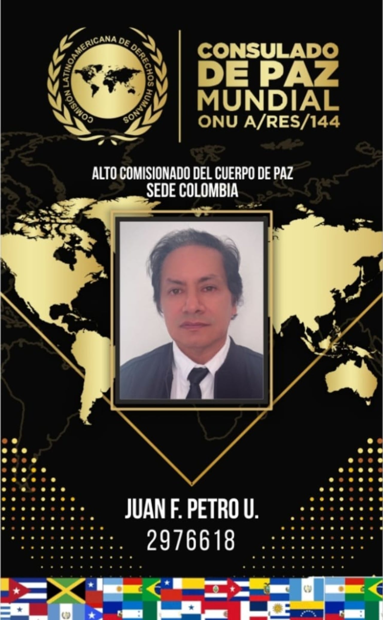 Imagen del consulado de paz al que pertenecía Juan Fernando Petro como Alto Comisionado
