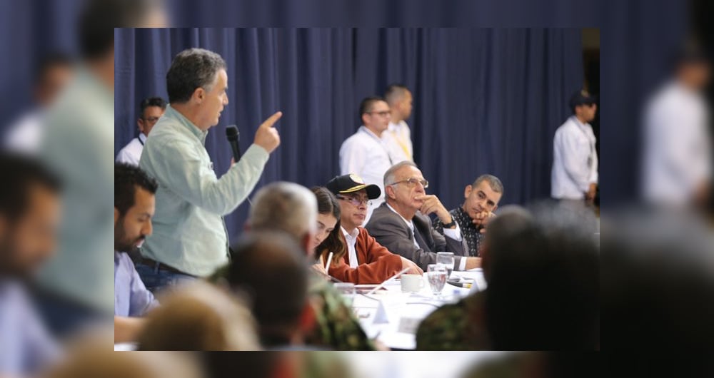 Aníbal Gaviria, gobernador de Antioquia, en compañía del presidente Gustavo Petro, en Yarumal (Antioquia)