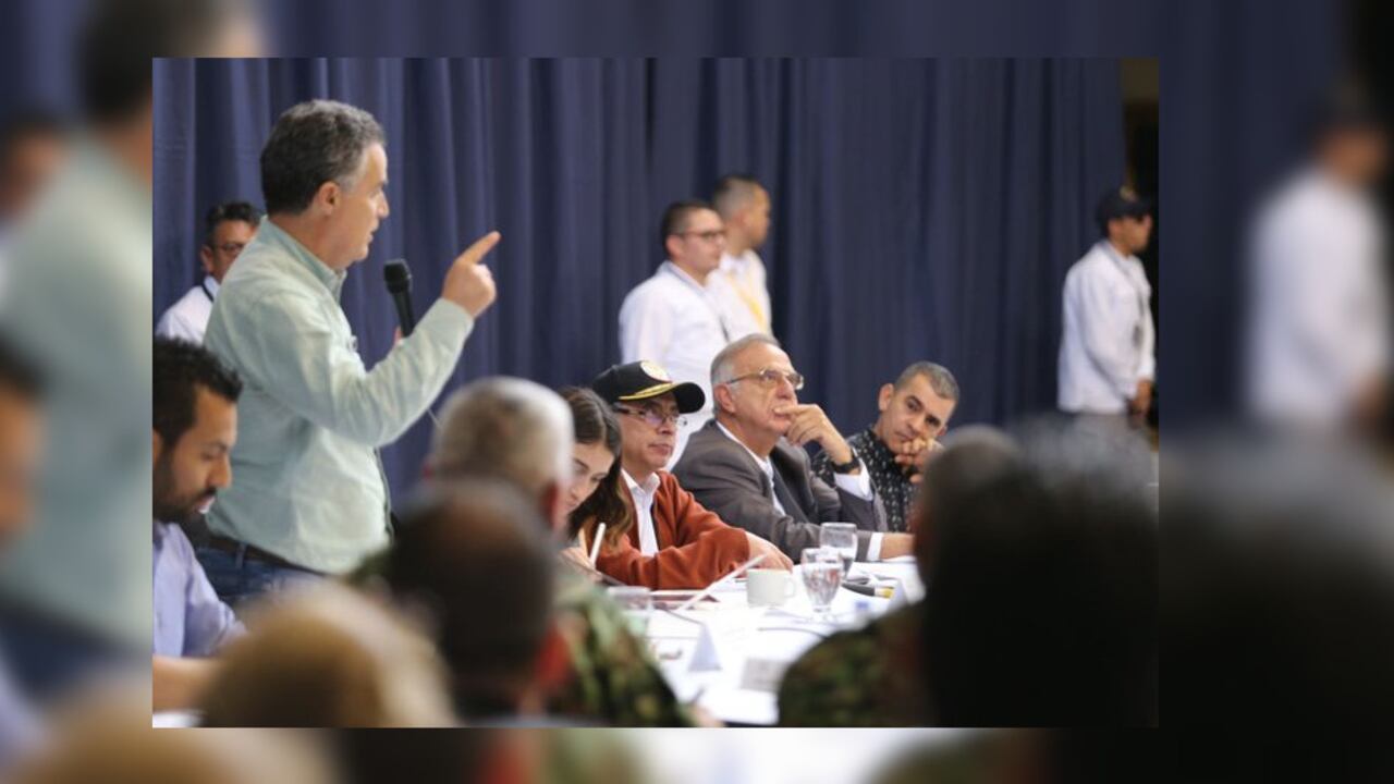 Aníbal Gaviria, gobernador de Antioquia, en compañía del presidente Gustavo Petro, en Yarumal (Antioquia)