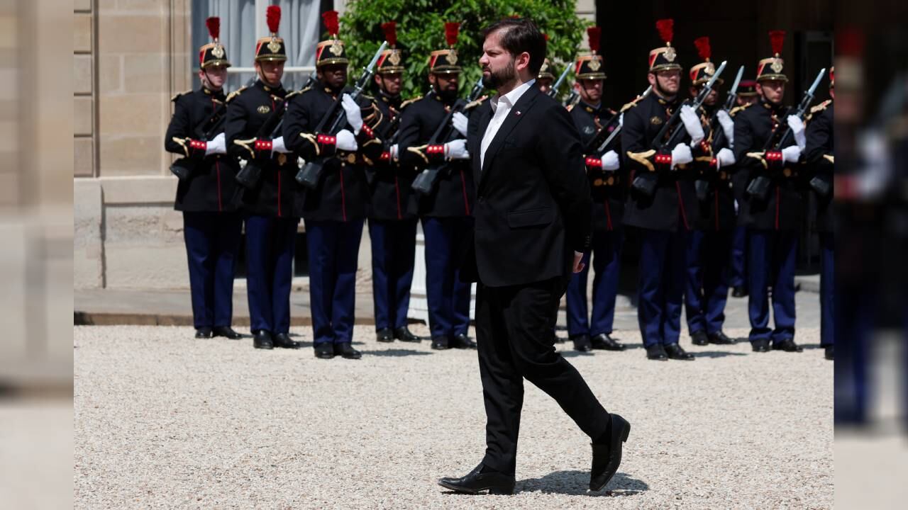 El presidente chileno, Gabriel Boric, durante su gira por Europa.