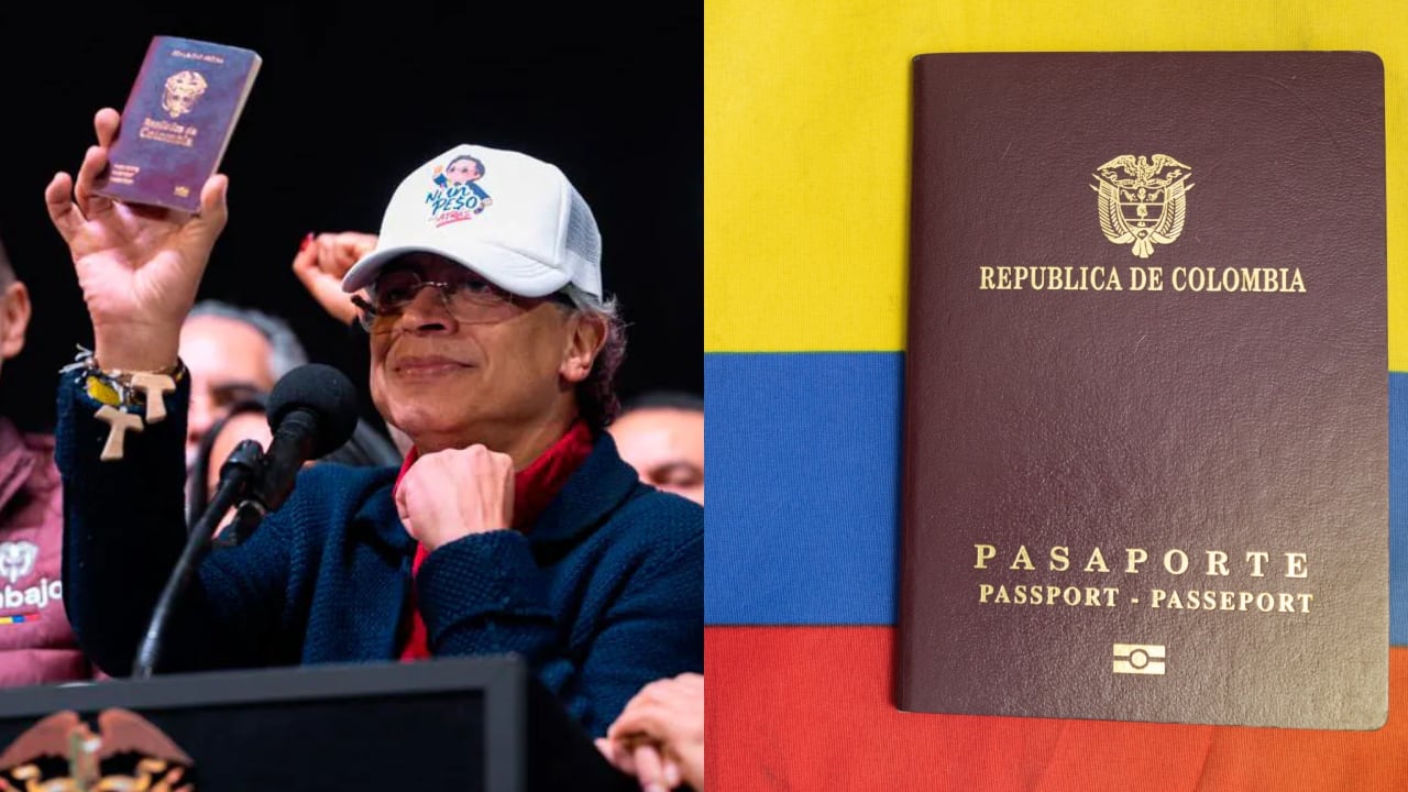 Presidente Gustavo Petro con el nuevo pasaporte.