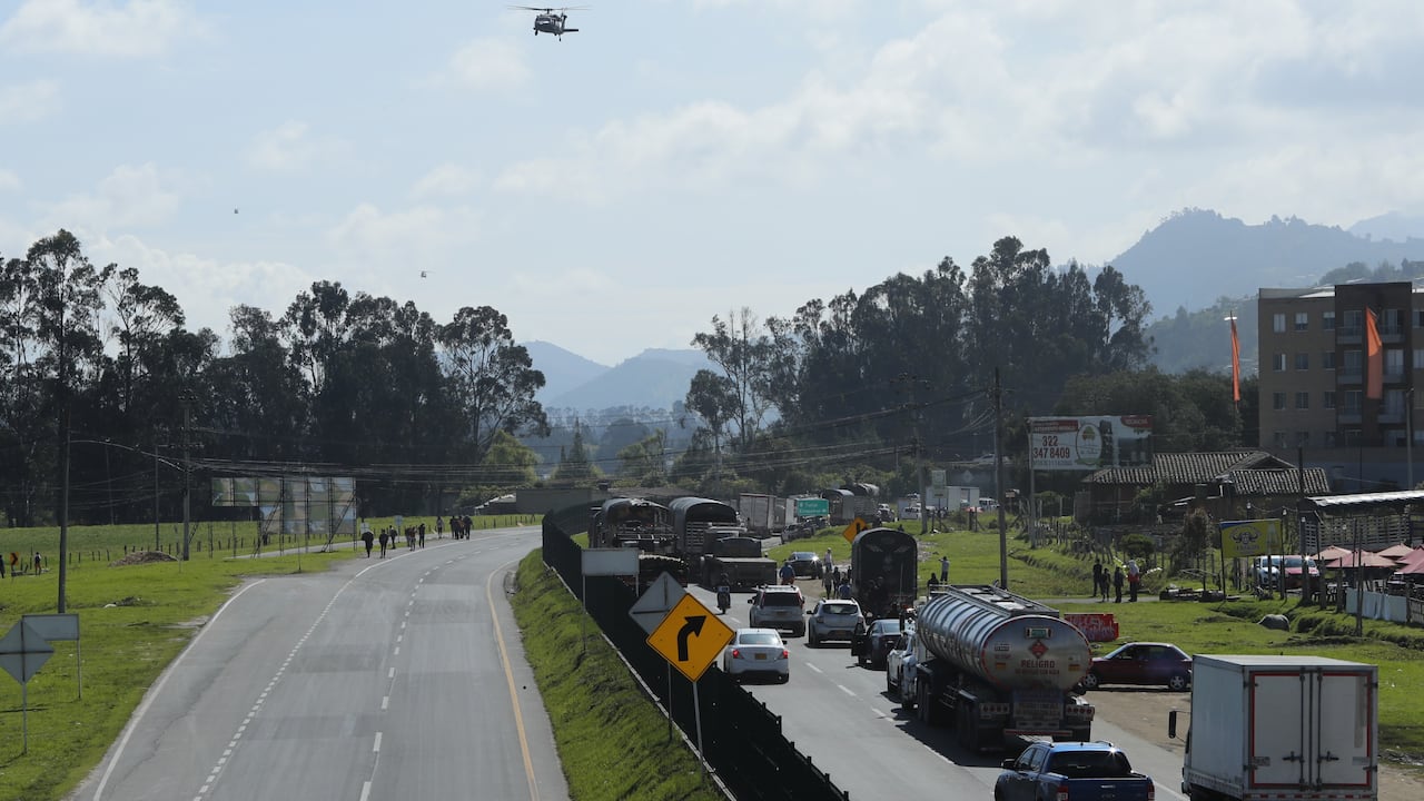 Paro Nacional bloqueos en vías de Cundinamarca. Tocancipá.