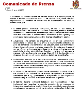Repuesta del Ejército a denuncia de SEMANA.