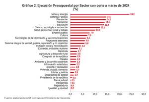 Además de la Registraduría (0%) y el Ministerio de Igualdad y Equidad (0%), los sectores más rezagados son: Inteligencia (0,1%) y la Rama Judicial (0,1%).