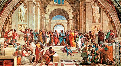La escuela de Atenas, de Rafael, 1510-1512, en una de las estancias de el Vaticano.