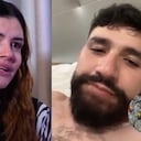 Natalia Patiño, su prometido Juan Felipe Giraldo y el Hotel Dibeni derrumbado tras el terremoto.