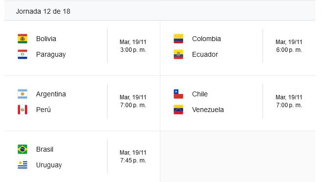 La fecha 12 de la eliminatoria suramericana rumbo a United 2026