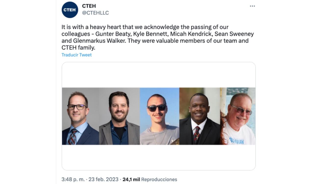 Ellos fueron las cinco personas que murieron en el accidente en Arkansas