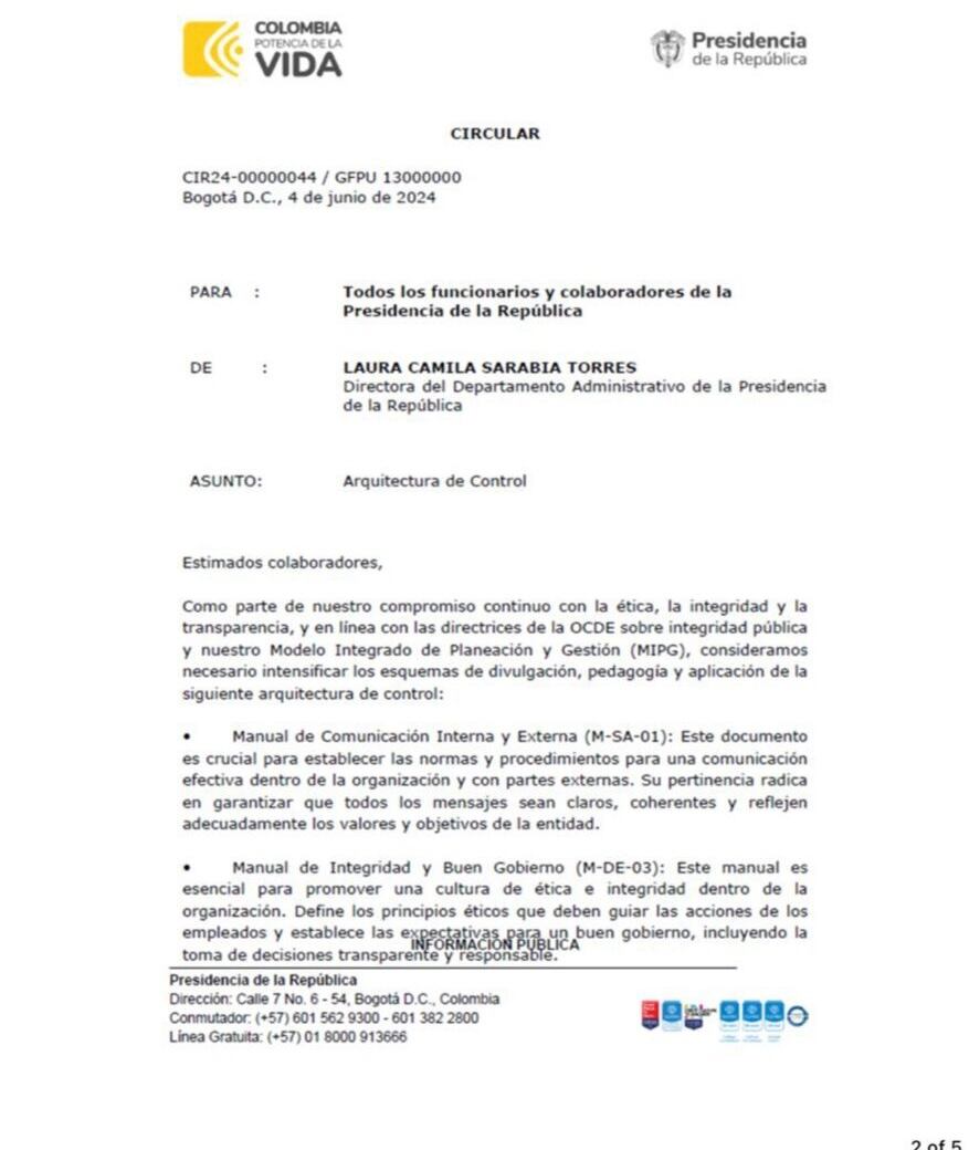 Circular Laura Sarabia