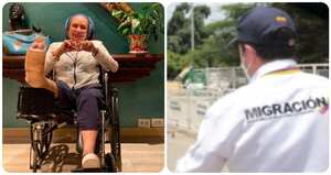 Piedad Córdoba en su paso por Migración Colombia