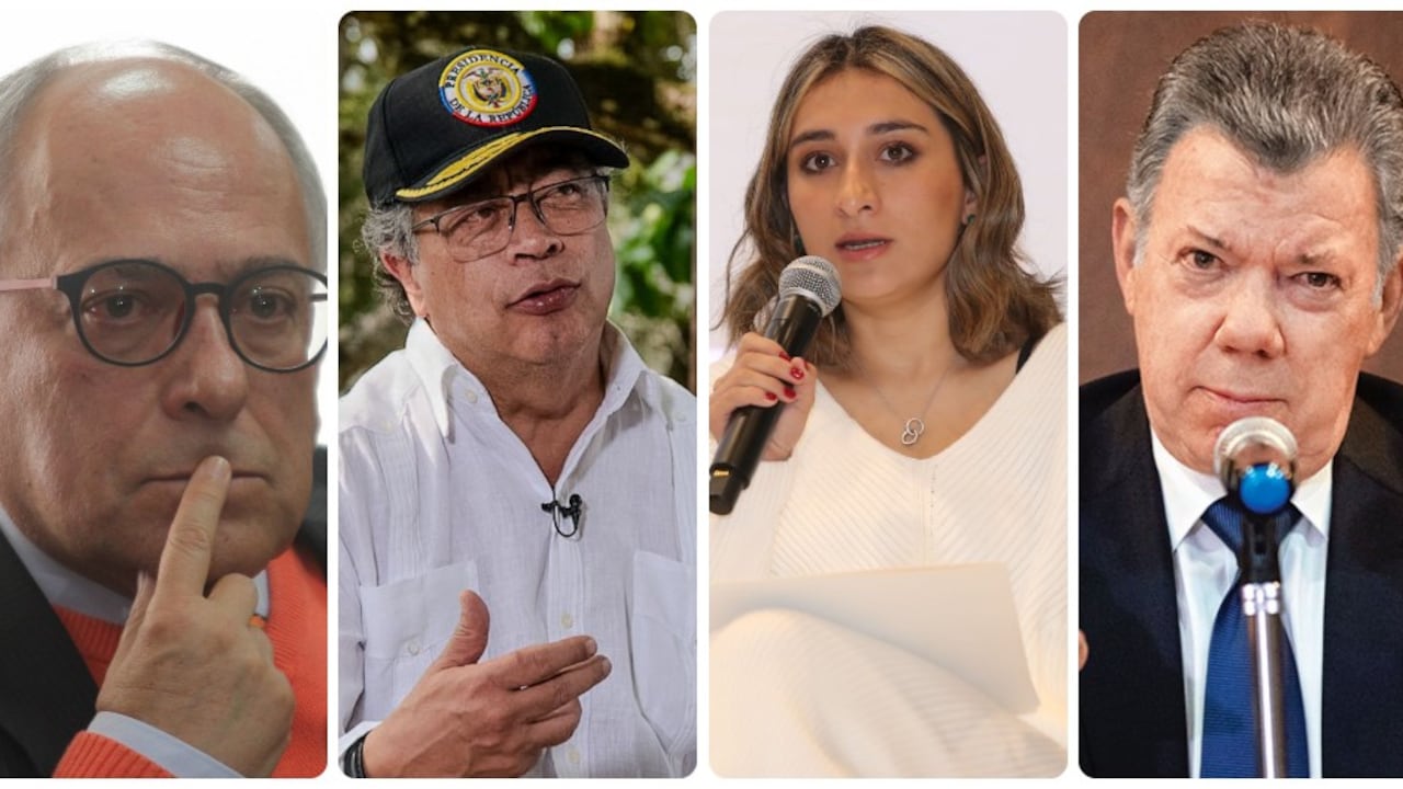 José Obdulio Gaviria, Gustavo Petro, Laura Sarabia y Juan Manuel Santos.