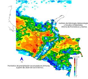 Mapa del clima en Colombia del lunes 22.