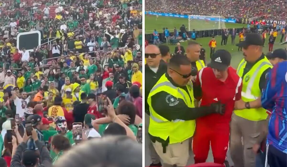 La fuerte pelea que se presentó en Los Ángeles protagonizada por hinchas colombianos.