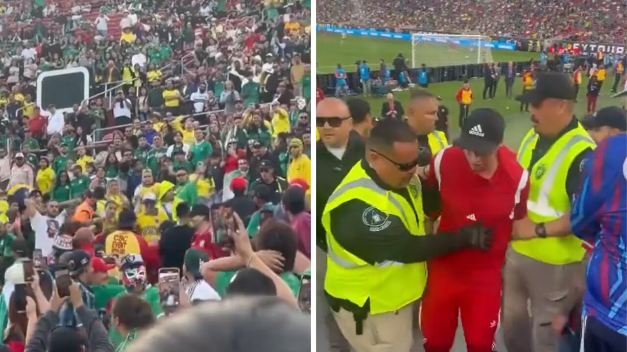 La fuerte pelea que se presentó en Los Ángeles protagonizada por hinchas colombianos.