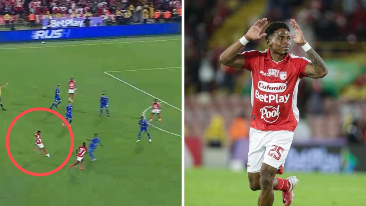 Emerson Rivaldo Rodríguez le anotó un golazo a Millonarios, con Santa Fe, en el clásico capitalino.