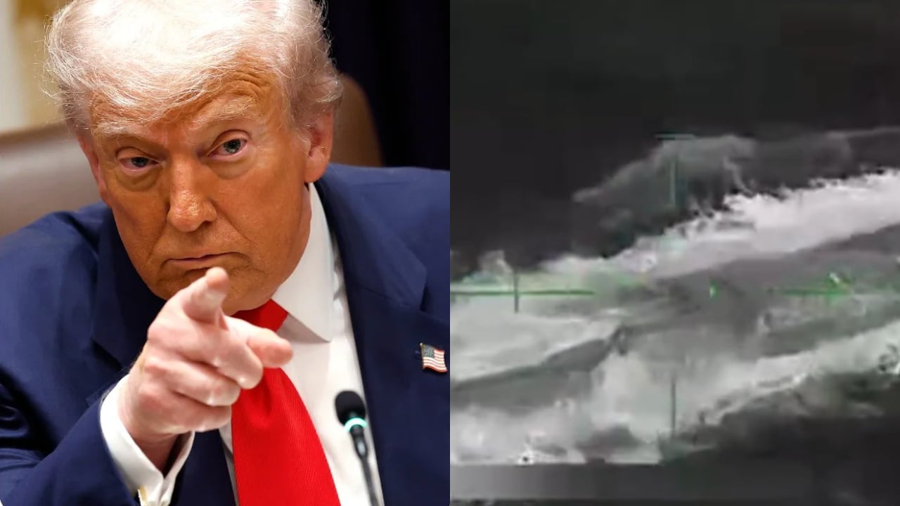Donald Trump y submarino bombardeado.