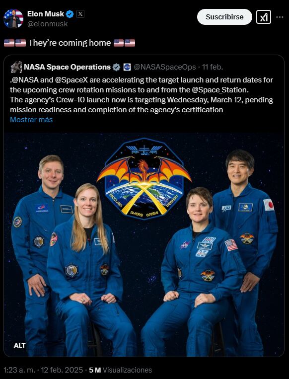 Crew-10 despegará con una cápsula reutilizada para optimizar tiempos.