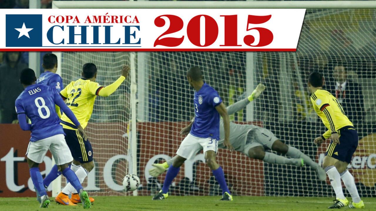 El gol de Jeison Murillo con el cual Colombia venció a Brasil por 1-0.