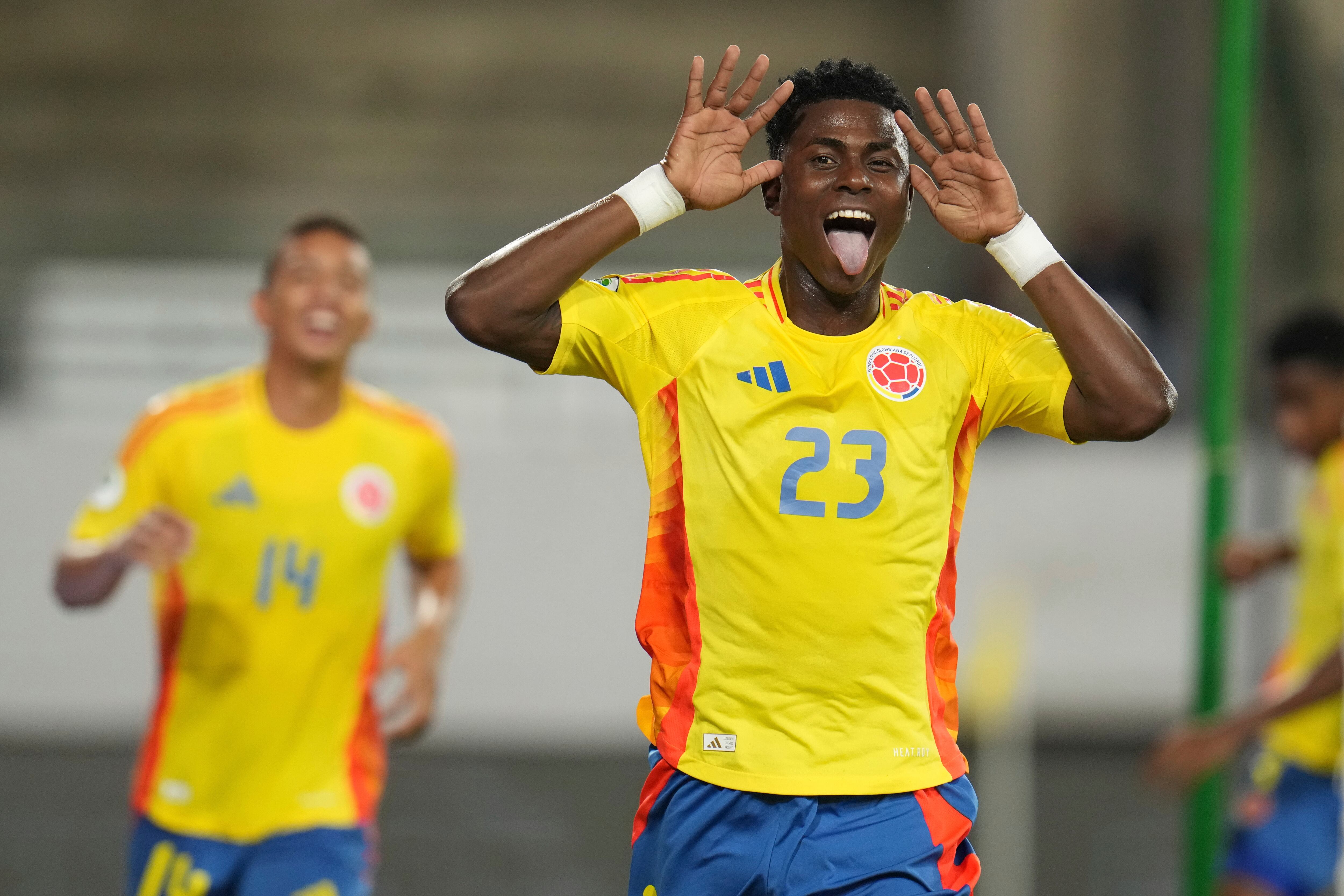 Neiser Villarreal, goleador colombiano en el sudamericano.