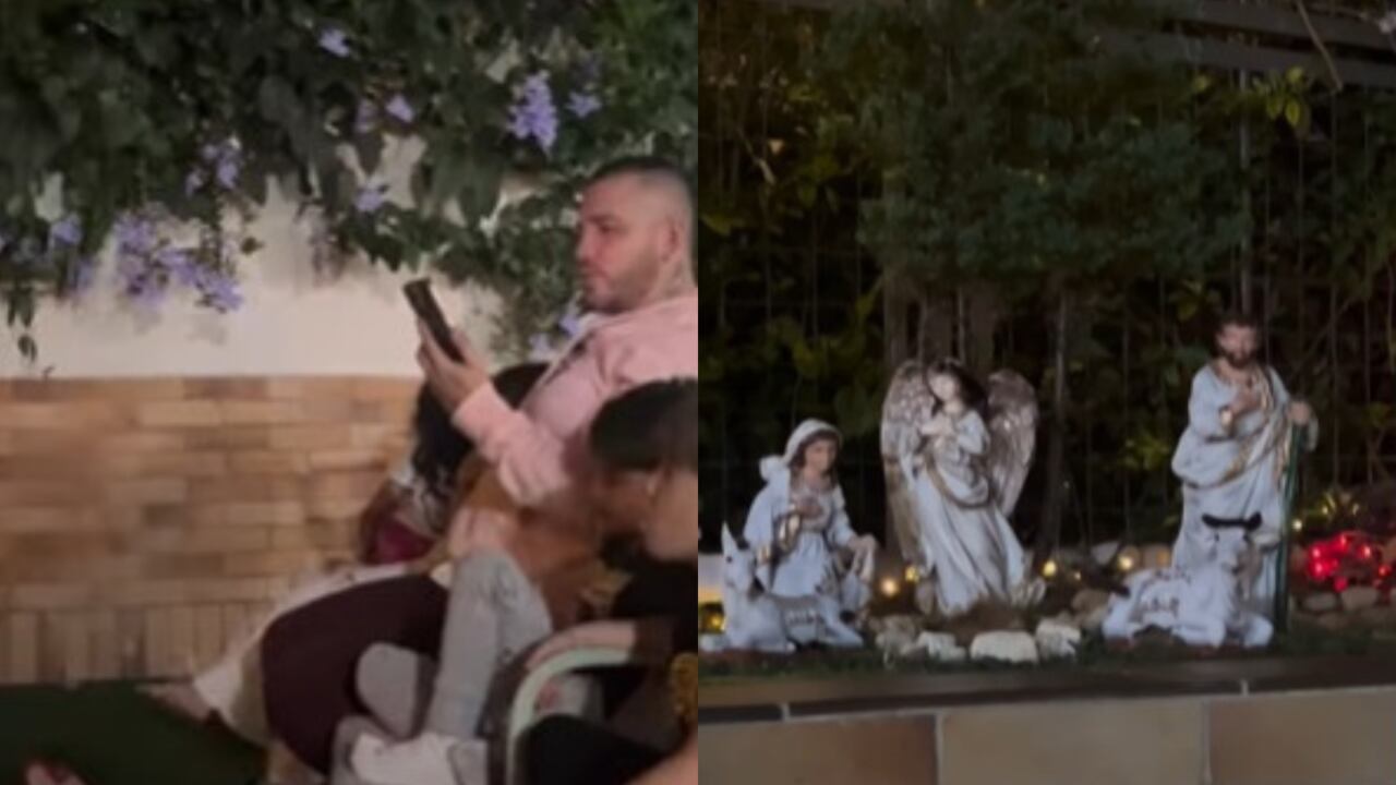 El cantante de música popular, Jessi Uribe, mostró como reza las novenas con su familia. Foto: Captura Instagram Jessi Uribe.