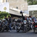 Manifestación de motociclistas en contra de la prohibición del parrillero en moto en Bogotá