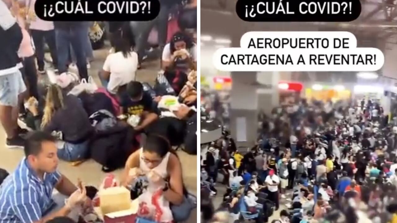 Paola Turbay por medio de su Instagram denunció el hacinamiento de los viajeros en la terminal aérea de Cartagena
