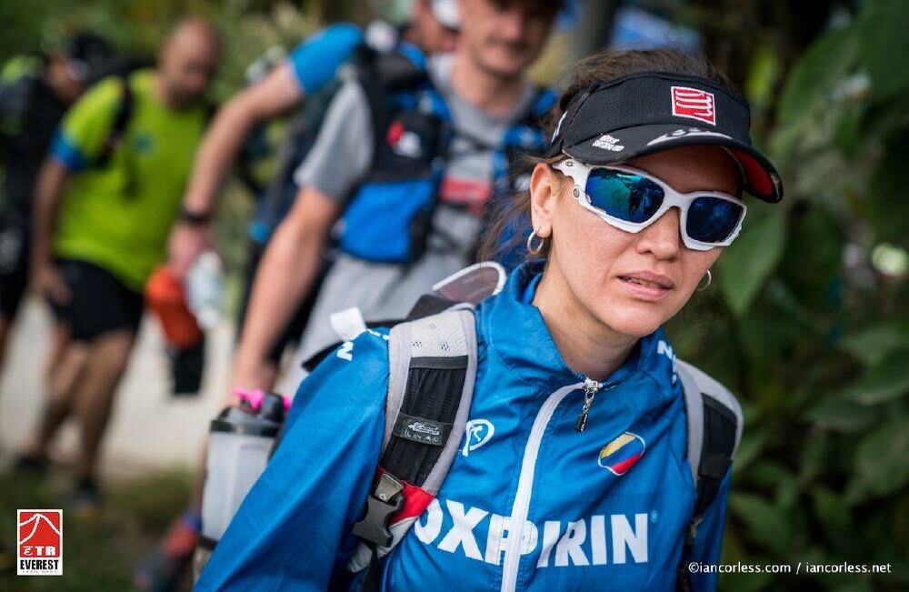 Diana Ramírez la única Colombiana y Latinoamericana en participar en la séptima versión del Everest Trail Race una de las carreras mas difíciles del mundo. foto: Ian Corless.