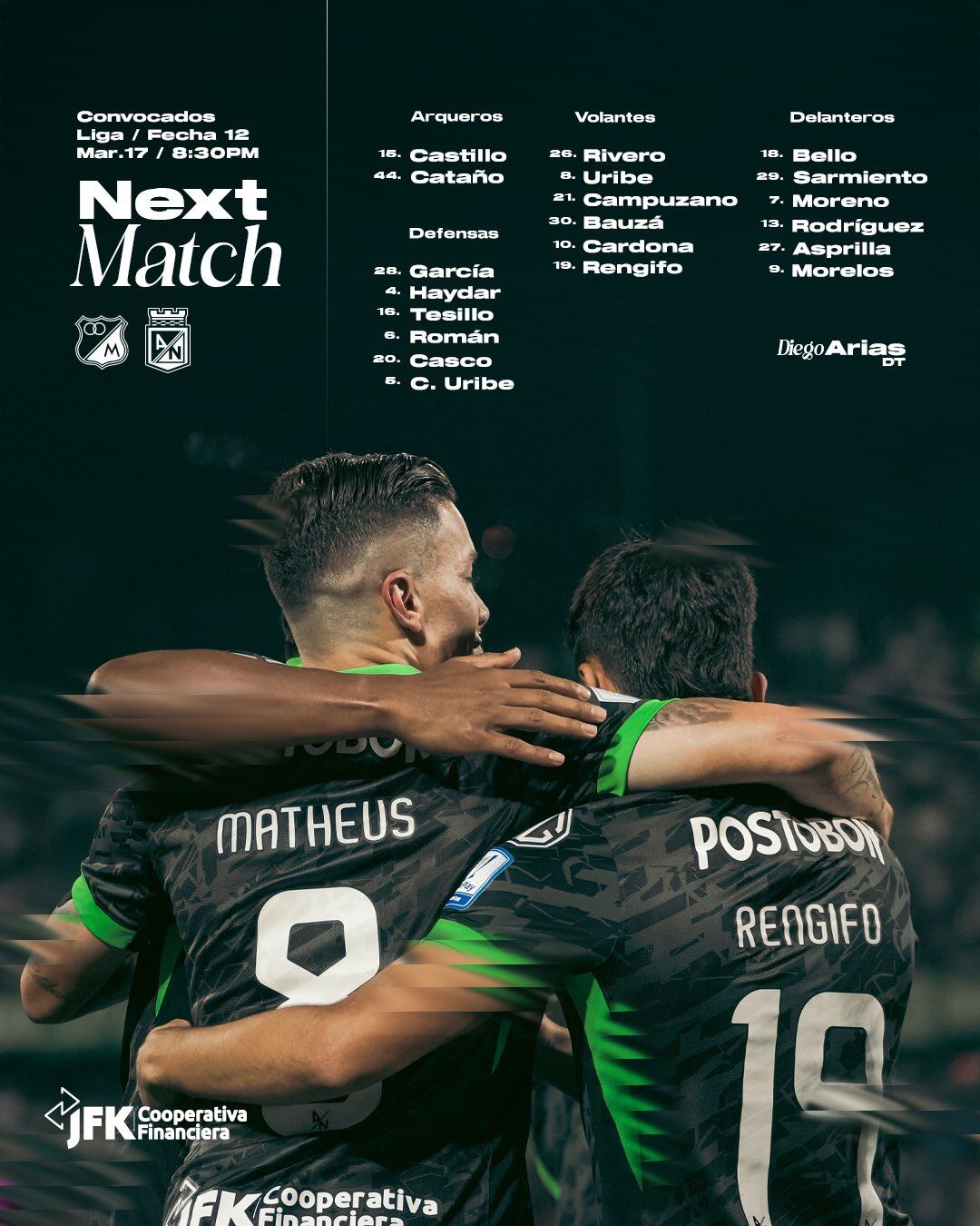 Convocatoria de Atlético Nacional.