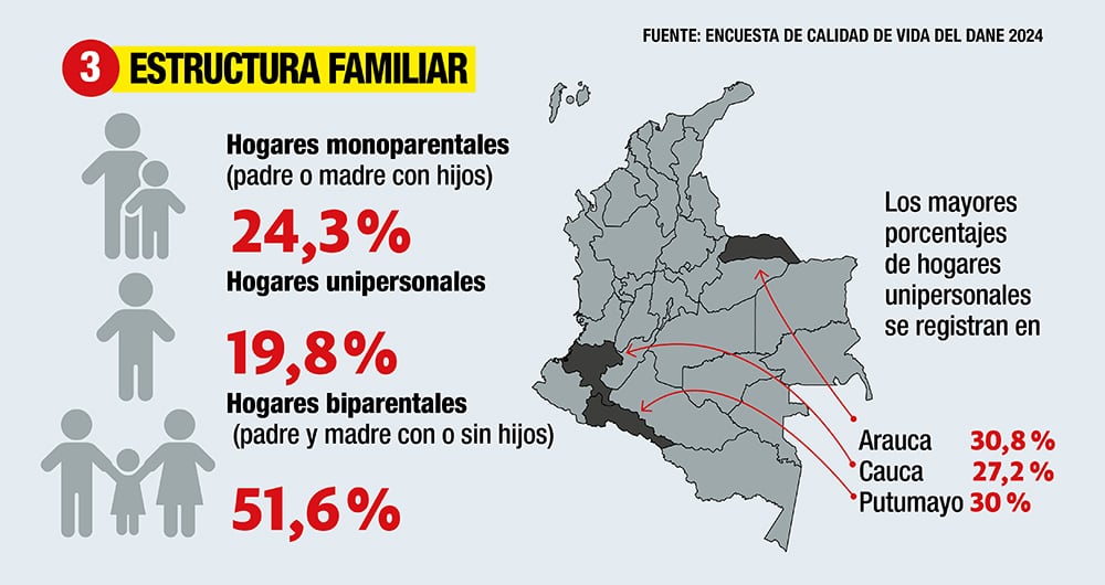 Radiografía de los hogares colombianos.