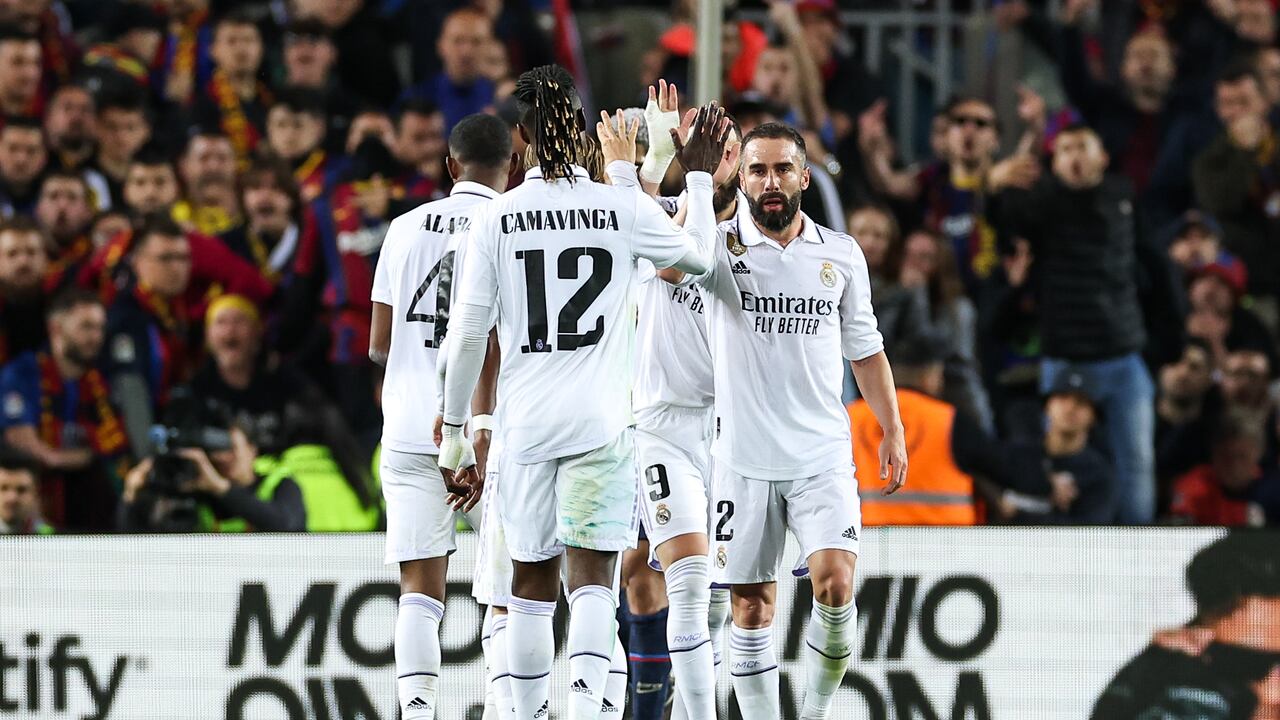 Jugadores del Real Madrid festejando