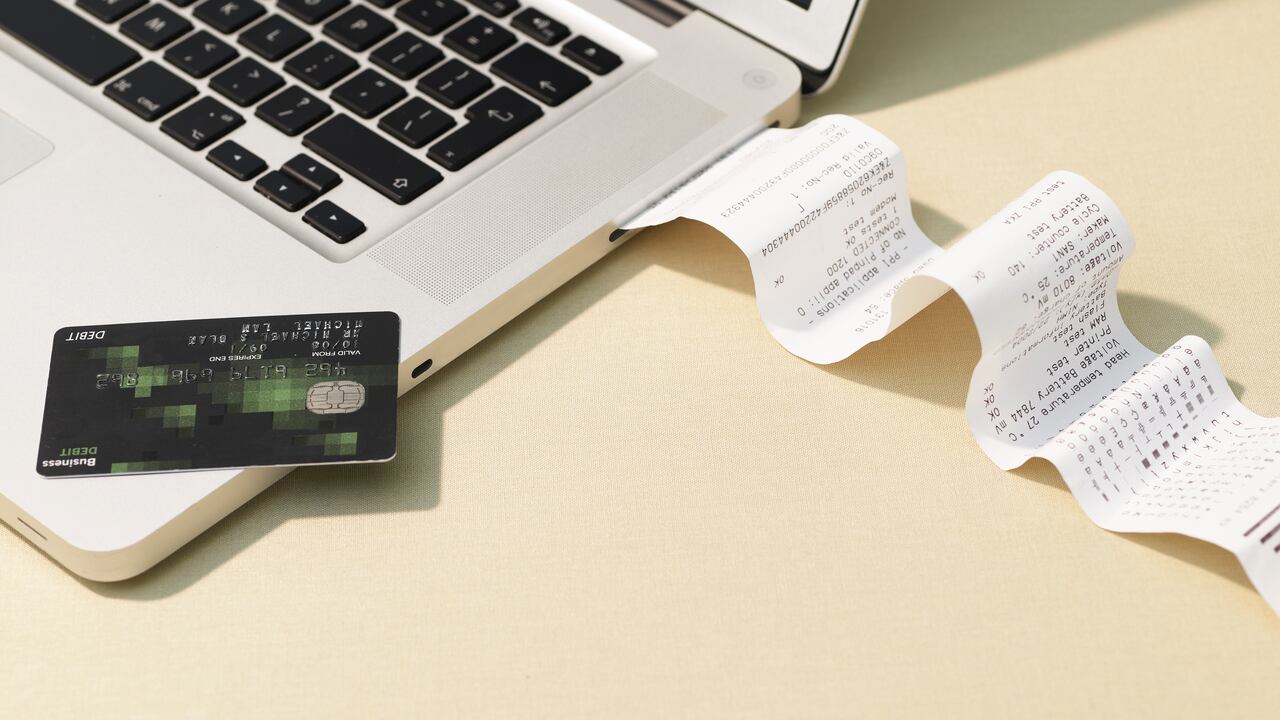 Laptop computer and reciept roll