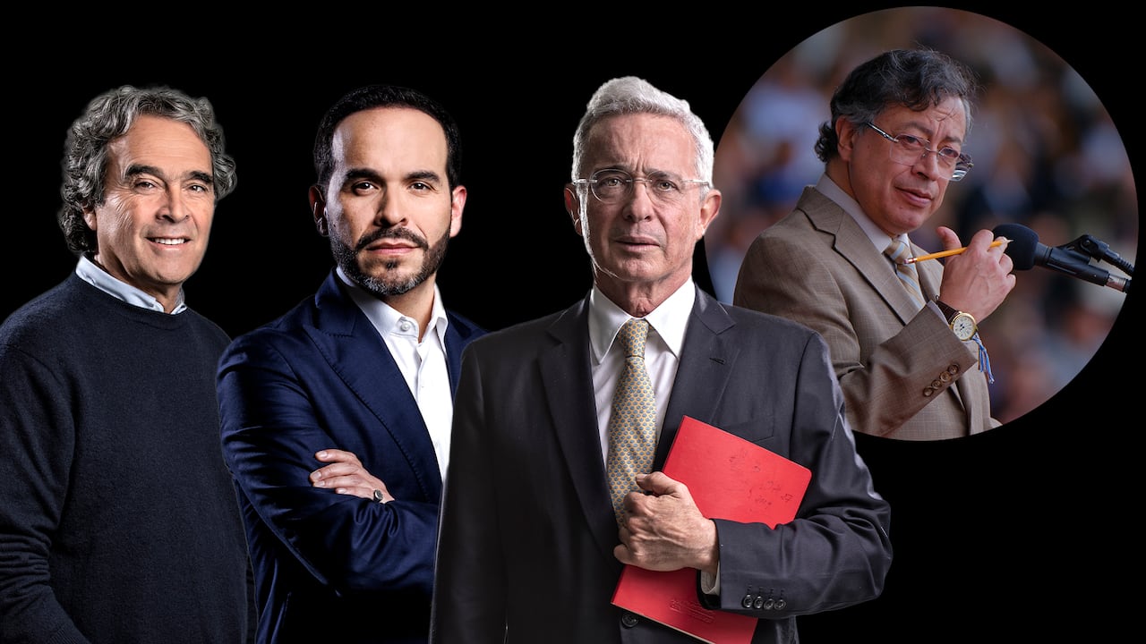 Sergio Fajardo, Abelardo de la Espriella, Alvaro Uribe Vélez. Gustavo Petro