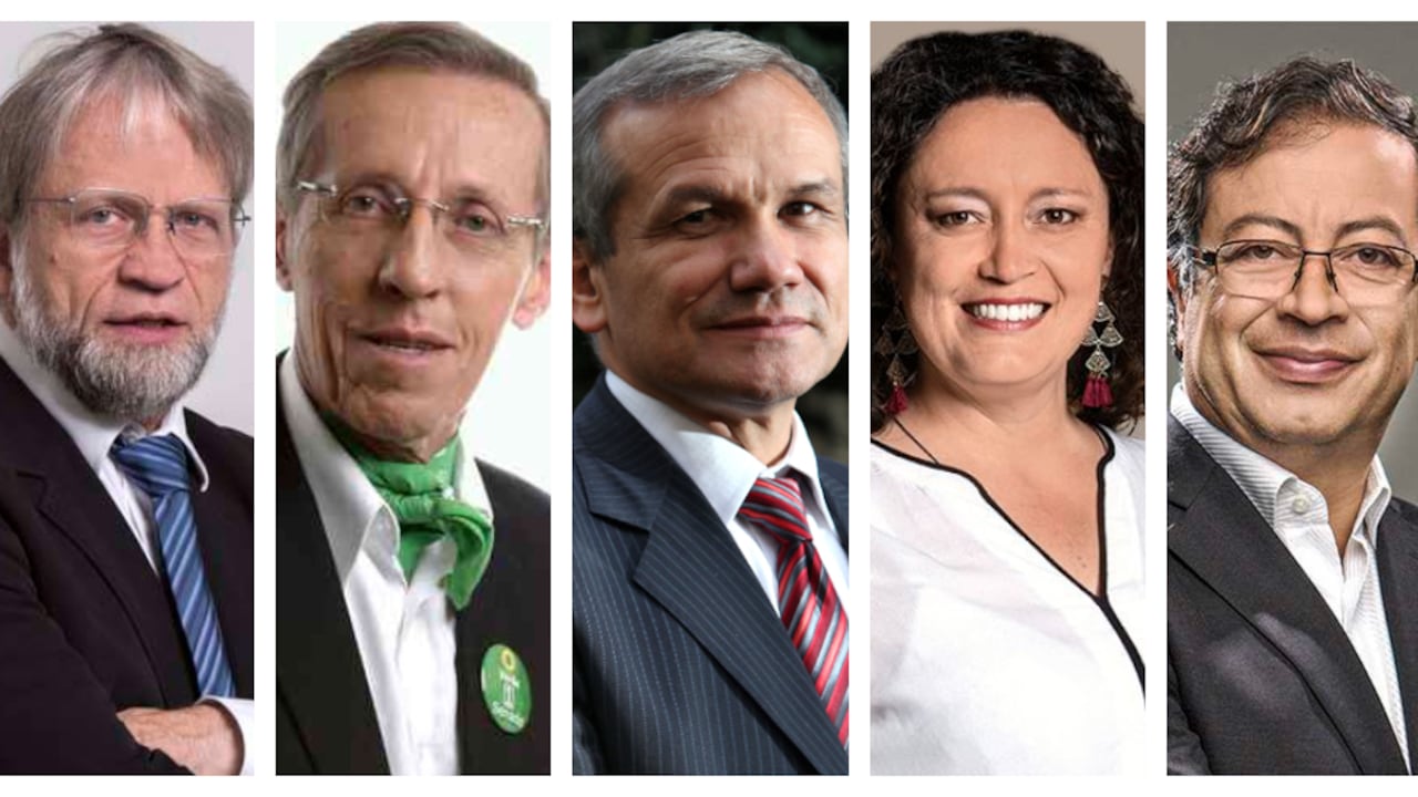 De izquierda a derecha: Antanas Mockus, Antonio Navarro Wolff, Carlos Ramón González, Angélica Lozano y Gustavo Petro