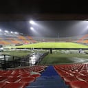 Sobre las 7 de la noche el estadio ya estaba completamente vacío