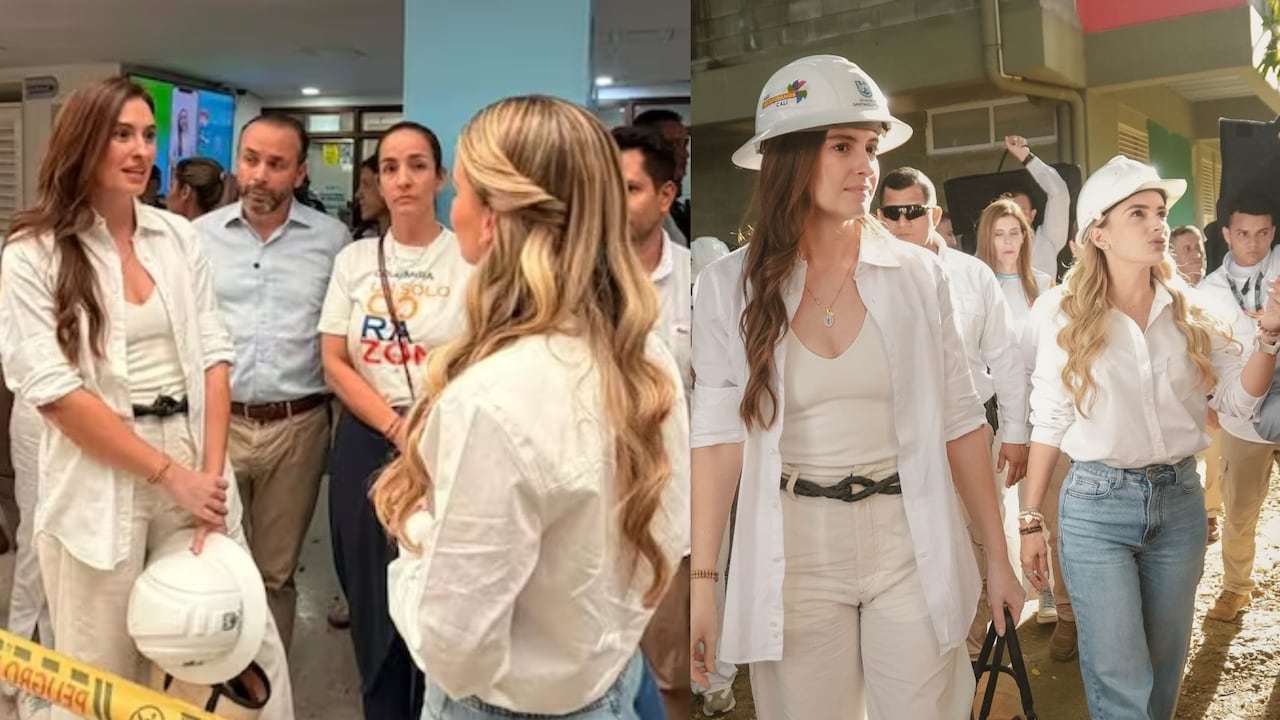 Taliana Vargas y la primera dama Ana Lucía Pineda visitan zona afectada en Cali