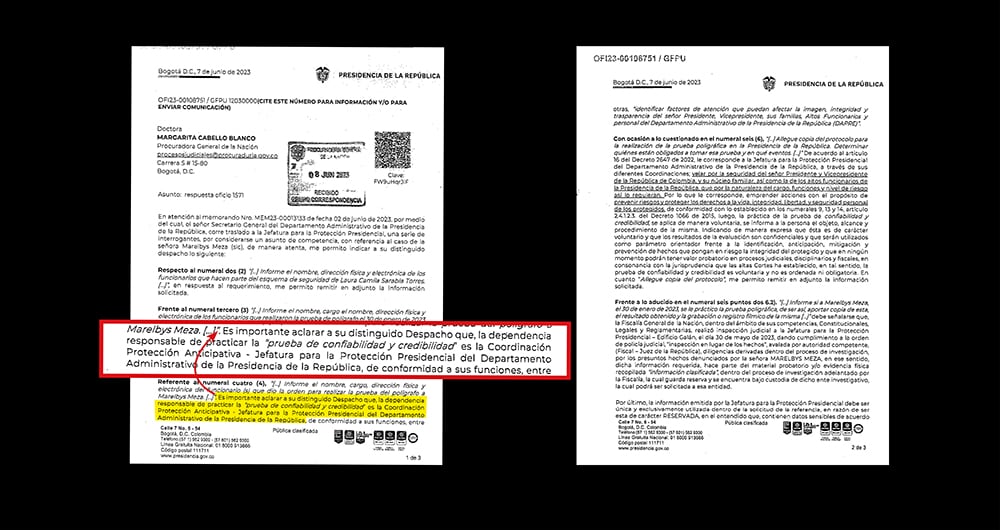   En la imagen, la comunicación del coronel Carlos Feria en la que culpa al coronel Óscar Dávila del polígrafo, sin que este se pueda defender de la acusación.