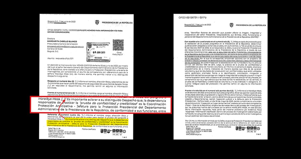 En la imagen, la comunicación del coronel Carlos Feria en la que culpa al coronel Óscar Dávila del polígrafo, sin que este se pueda defender de la acusación.