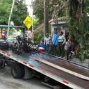 Moto incinerada en el sur de Barranquilla.