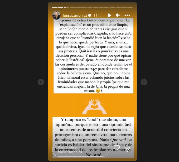 Mónica Fonseca se refirió a la explantación