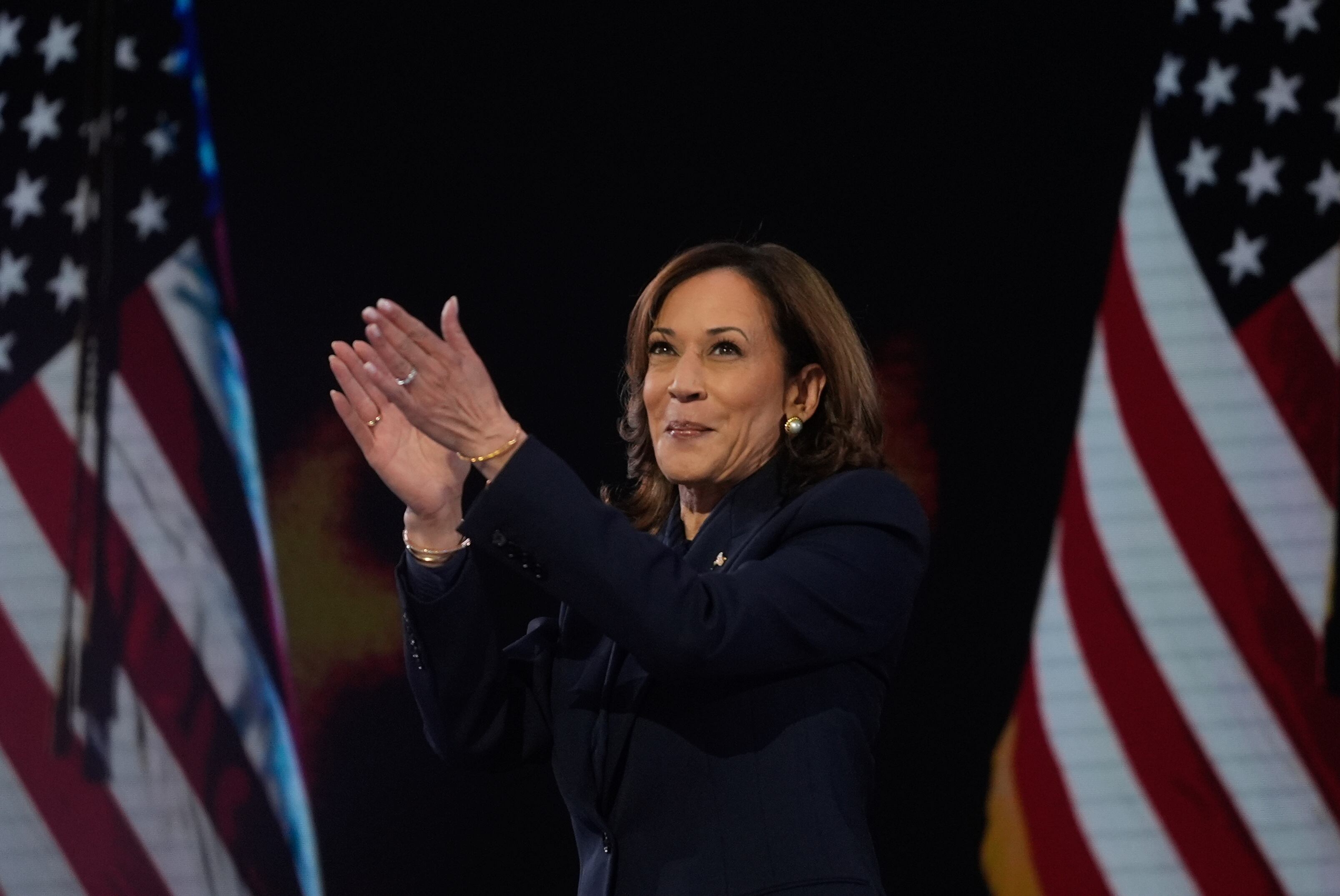 Kamala Harris en la convención demócrata.