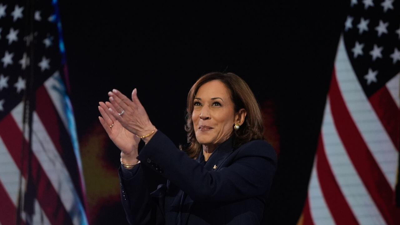 Kamala Harris en la convención demócrata.