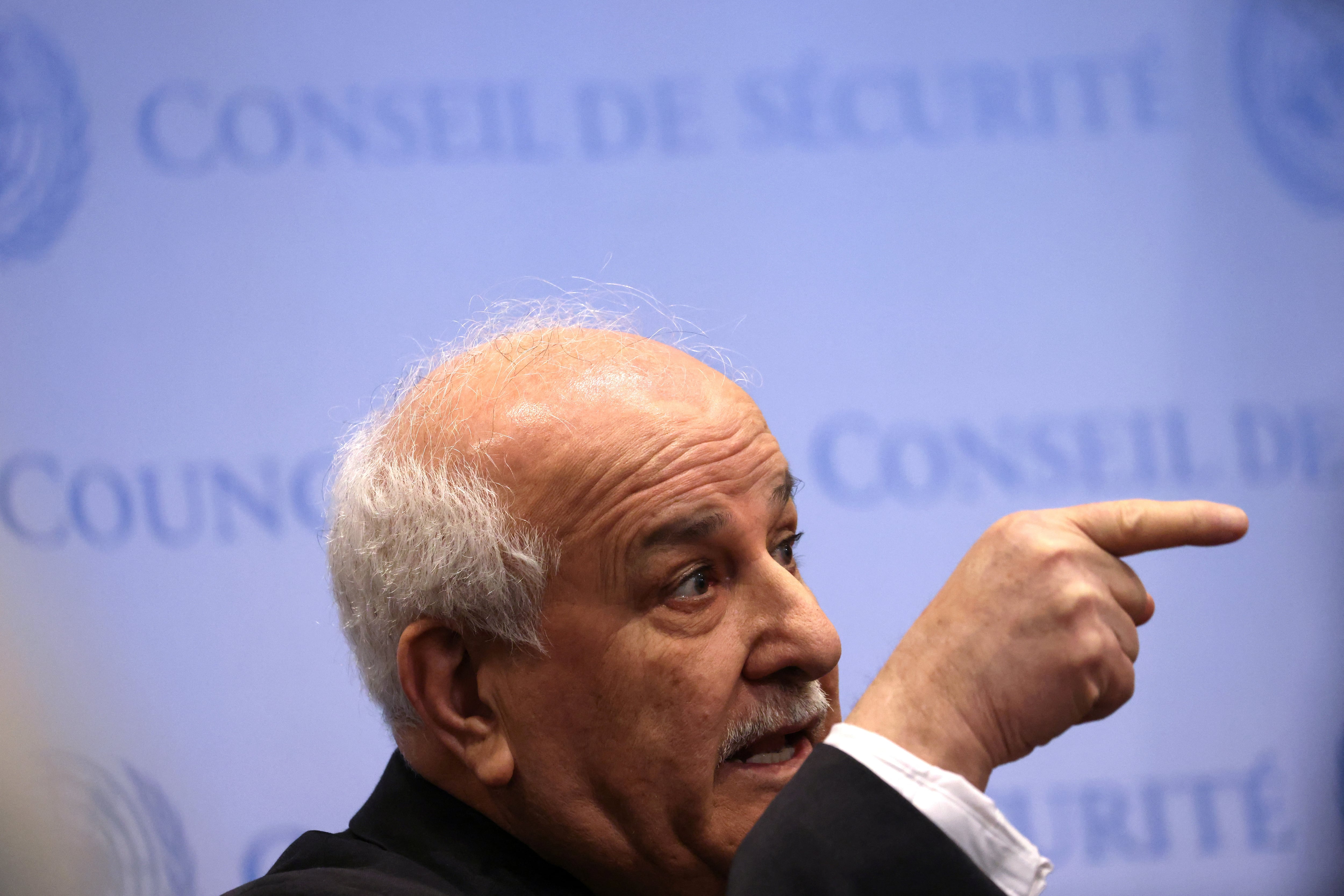 Riyad Mansour, embajador palestino ante Naciones Unidas. Foto: Reuters.