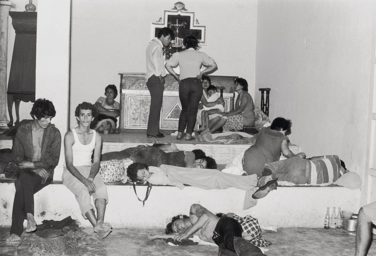 Damnificados en la Iglesia de Guayabal.