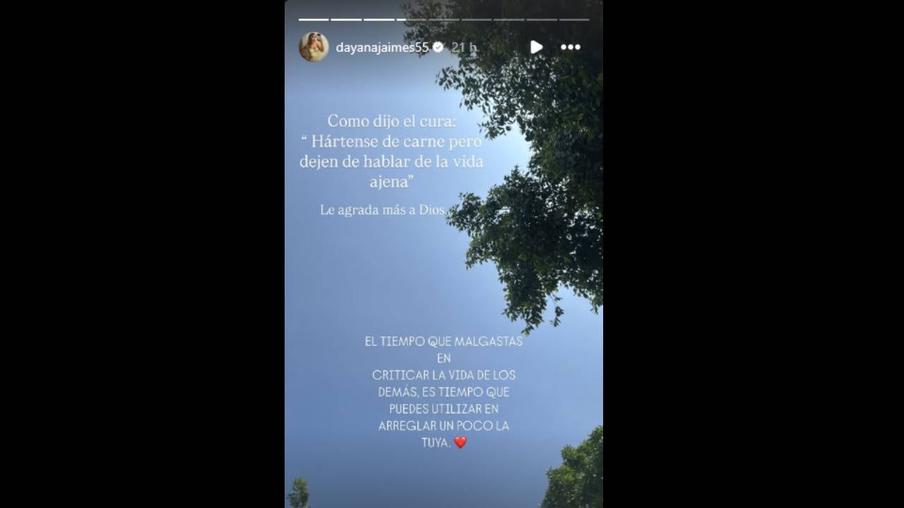 Post de Dayana Jaimes en plena Semana Santa.