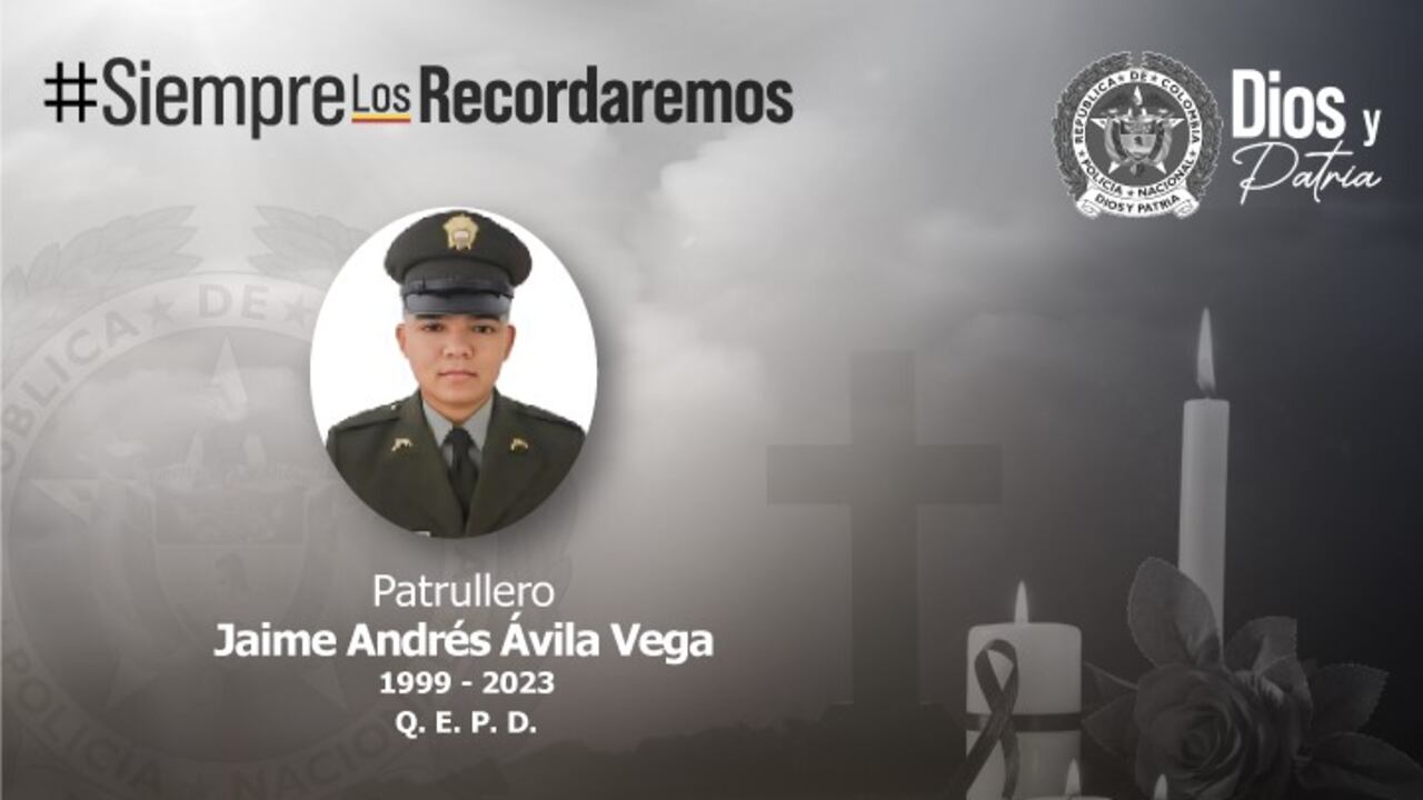 Patrullero Jaime Andrés Ávila, asesinado durante una misión encubierta en Soacha