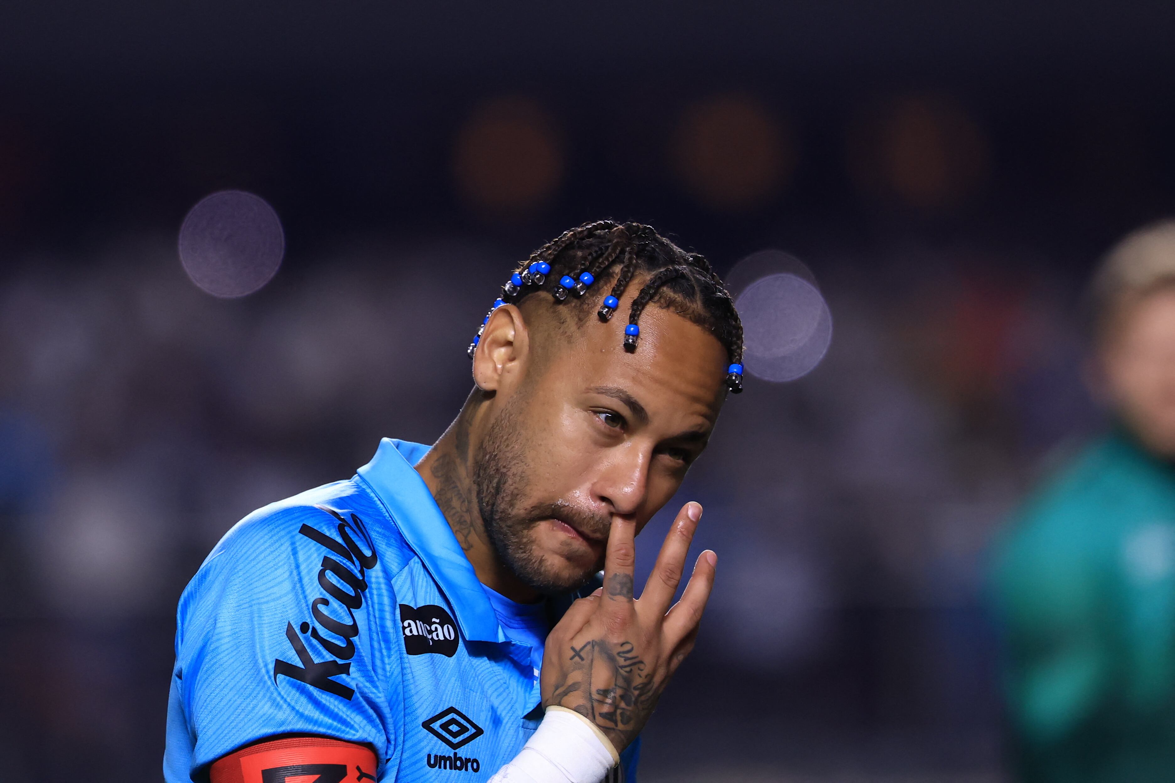 SP - SAO PAULO - 08/04/2025 - BRAZILIAN A 2025, SANTOS x JUVENTUDE - Neymar Jr. player for Santos during the match against Juventude at the Morumbi stadium for the Brazilian A 2025 championship. Photo: Marcello Zambrana/AGIF (Photo by Marcello Zambrana / AGIF via AFP)