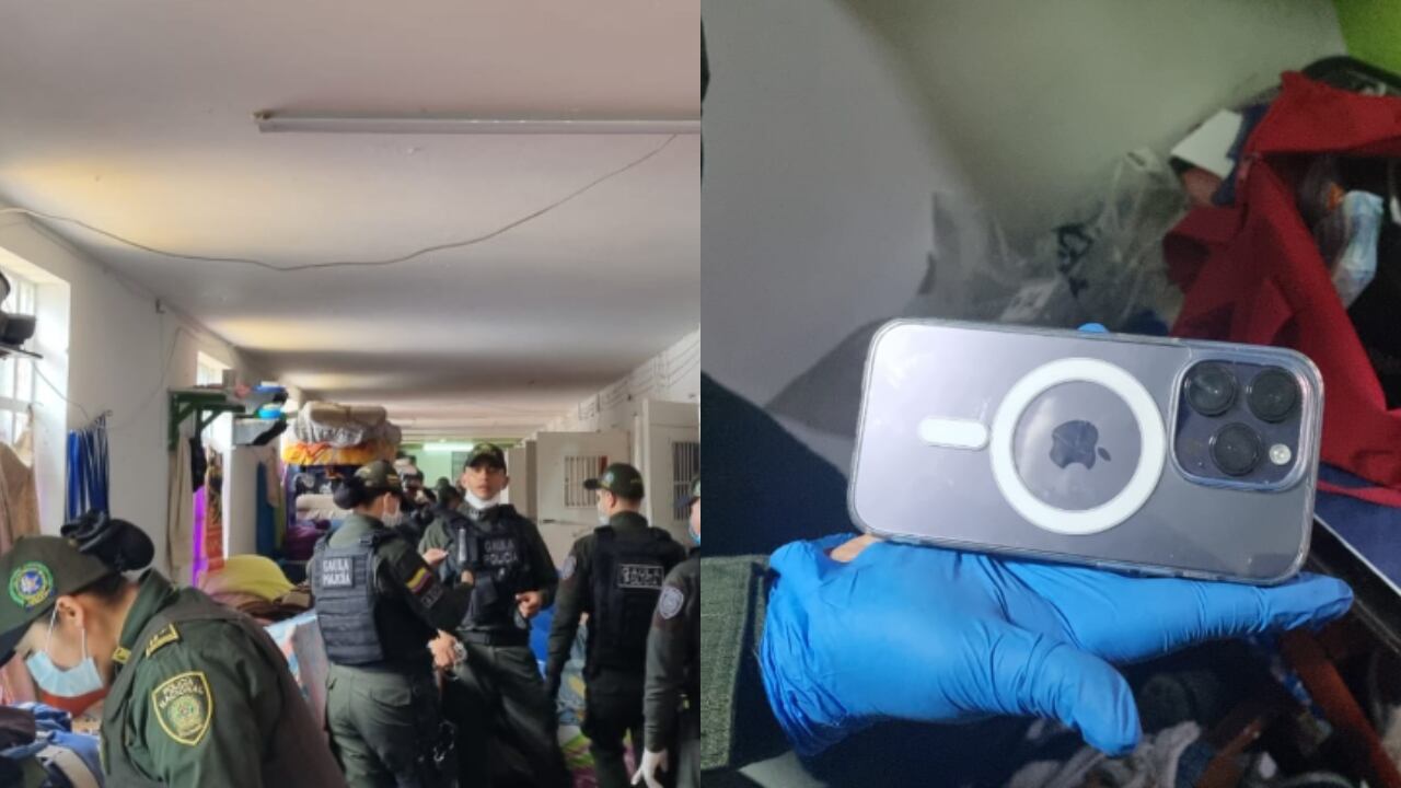 Las autoridades en medio del operativo en La Picota.