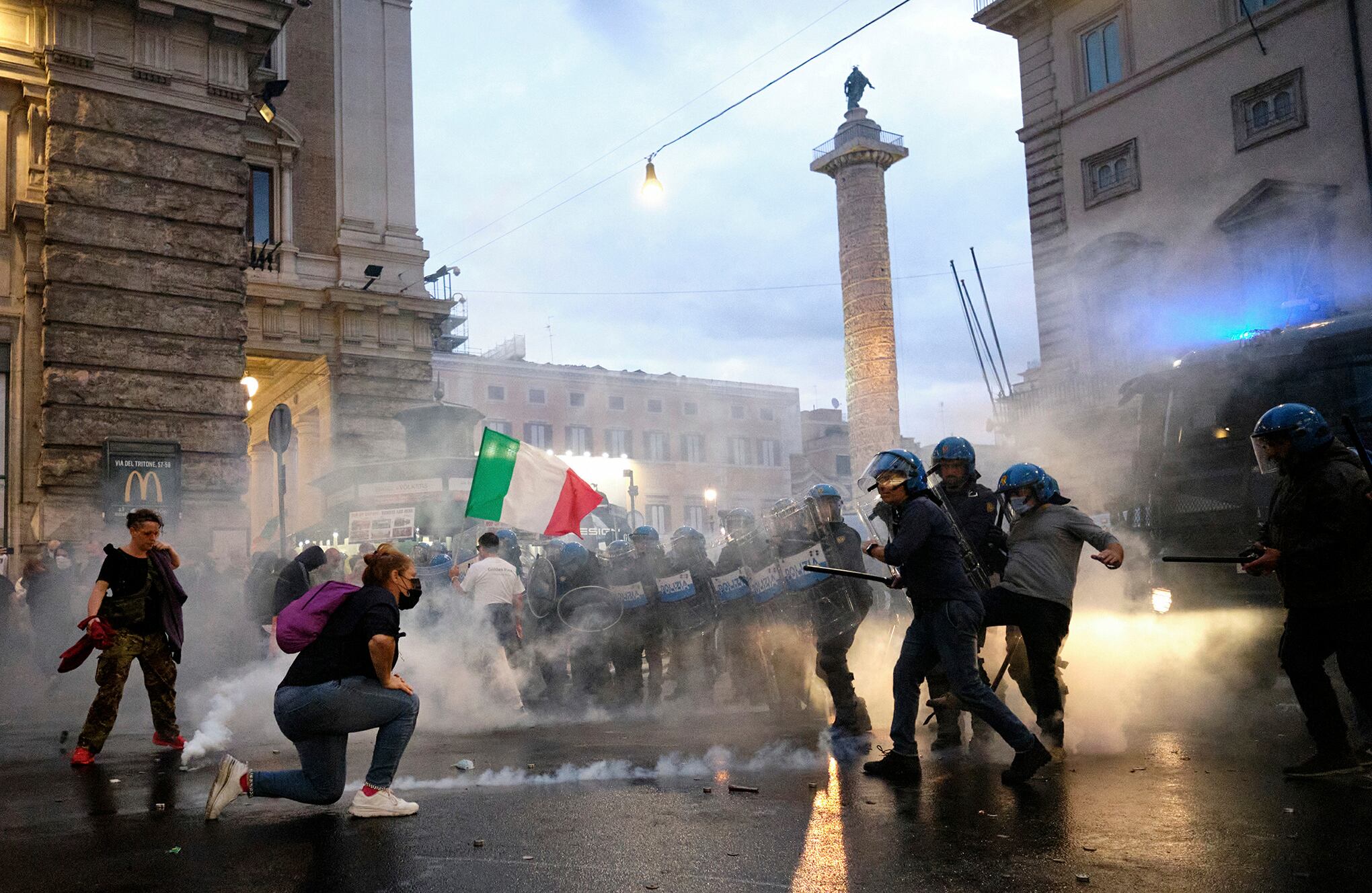 Protesta Green Pass en Italia
