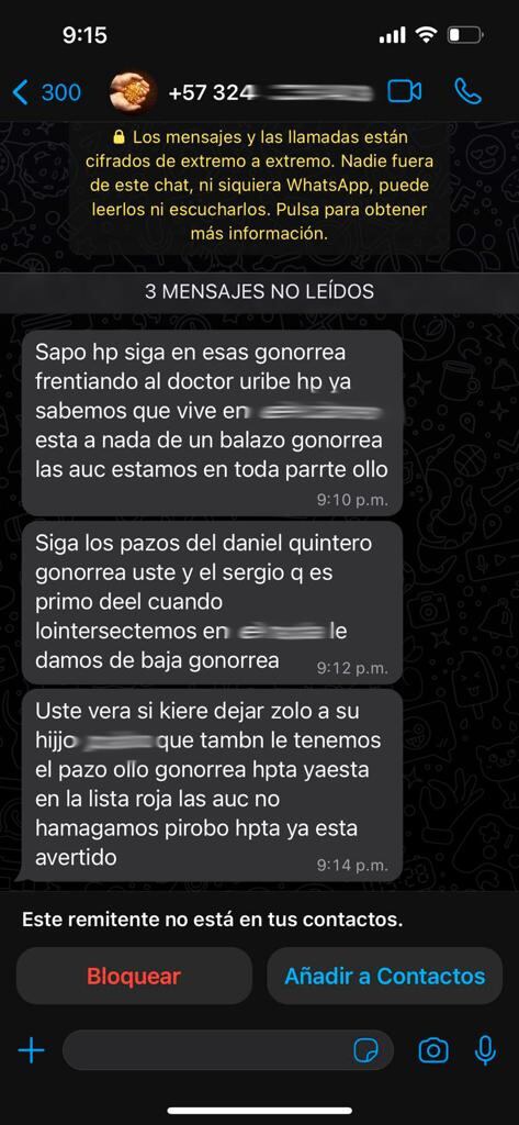 Mensajes de amenaza contra candidato en Cartagena