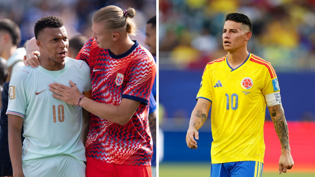 El top tres de los jugadores más caros del Mundial 2026. Mbappé y Haaland (izq.), juntos, valen más que toda la Selección Colombia.